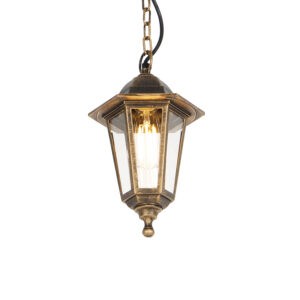 Venkovní závěsná lampa starožitné zlato IP44 - New Haven