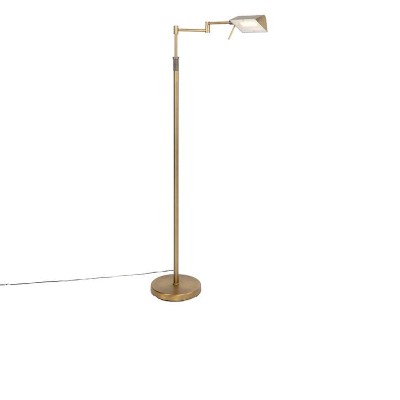 Designová stojací lampa bronzová včetně LED s dotykovým stmívačem - Notia