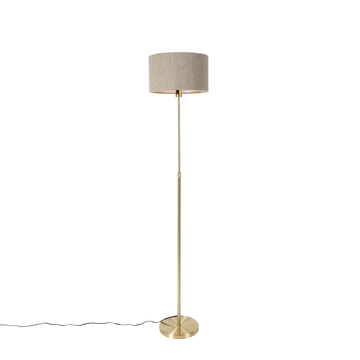 Stojací lampa nastavitelná zlatá s boucle stínidlo taupe 35 cm - Parte